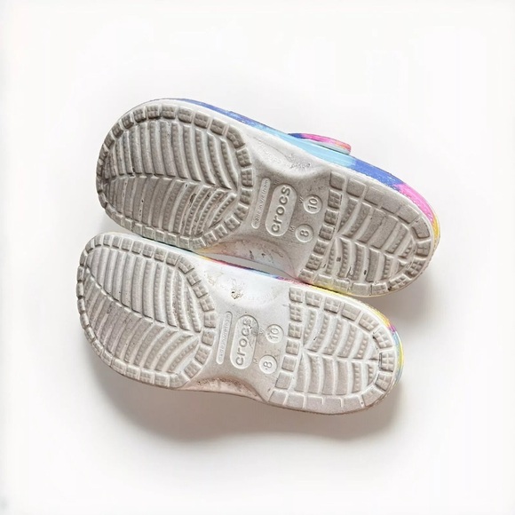Crocs Rainbow Tie Dye Unisex Classic Original Clogs Slip On Multicolor - Picture 9 of 9